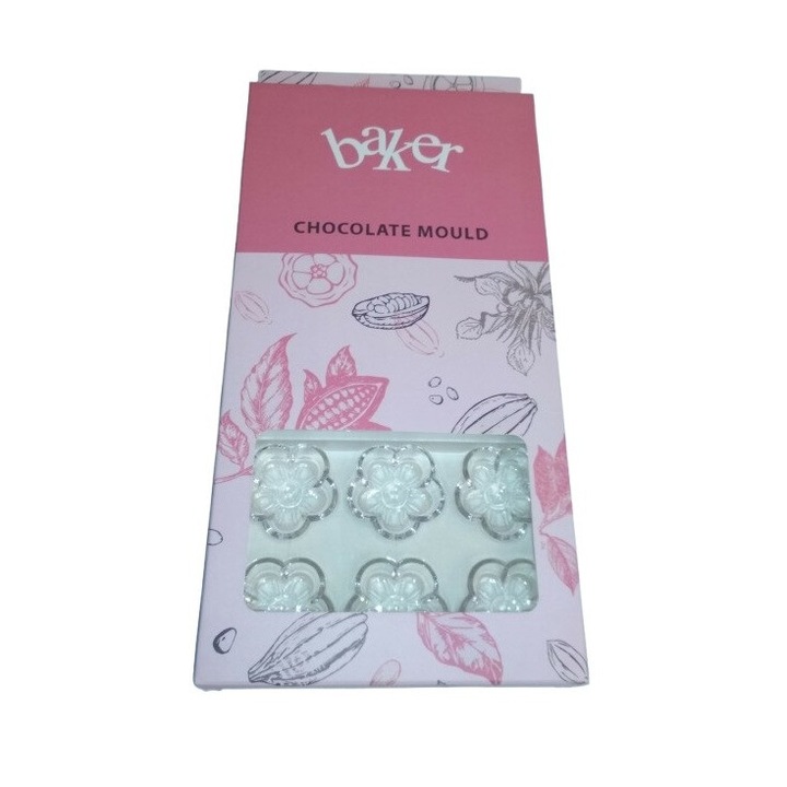 Matrita ciocolata floare, 18 cavitati, 20x12cm, policarbonat