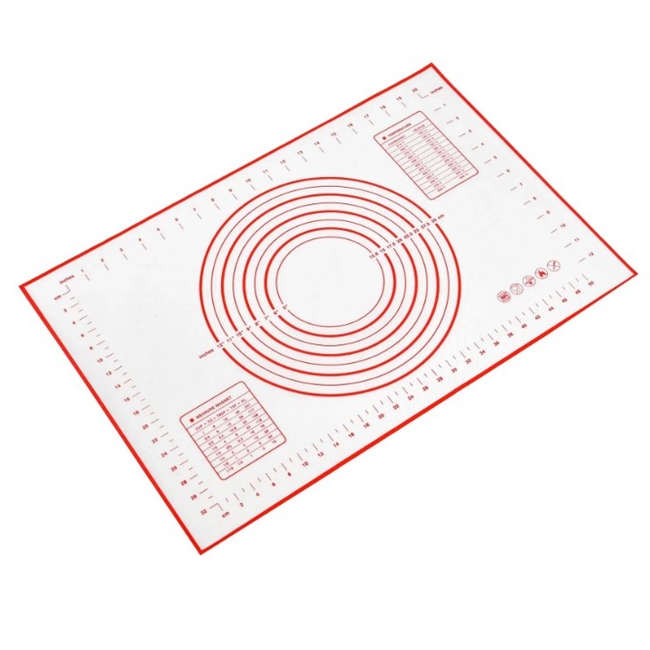 Covoras din silicon pentru framantat si intins aluatul, antiaderent, reutilizabil, ideal pentru copt si gatit in bucatarie