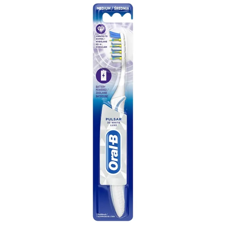 Oral-B Pulsar 3D White Luxe Medium Pink Pearl fogkefe elemekkel