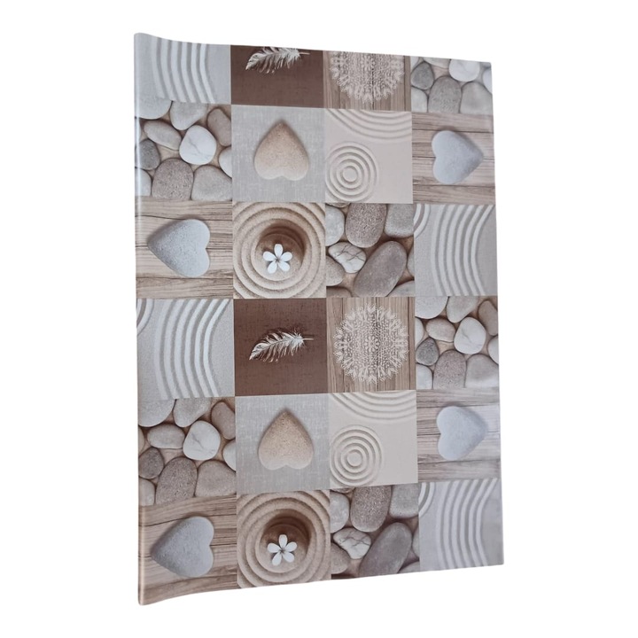 Водоустойчива покривка, мусама, правоъгълна, 100x140 см, PVC/текстилен материал, модел Pietre de Rau