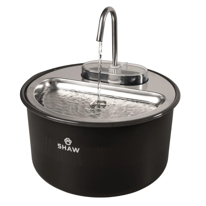 Fantana de apa SHAW® tip robinet, filtrare apa, 4L, plastic, negru