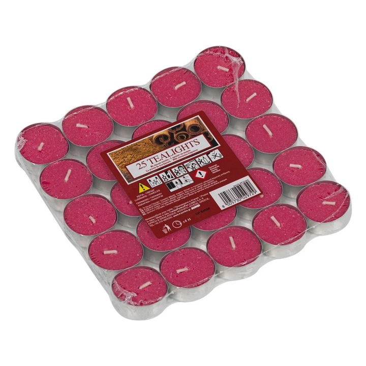 Свещи с пръчици червена канела Ø3,5х1,5см - 25бр