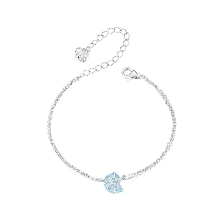 Bratara argint cu melc de mare, BeSpecial, BZT0133, Lungime 21 cm