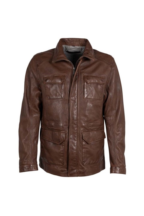 Gesztenye Deercraft férfi bőrdzseki DMThelmo, Barna