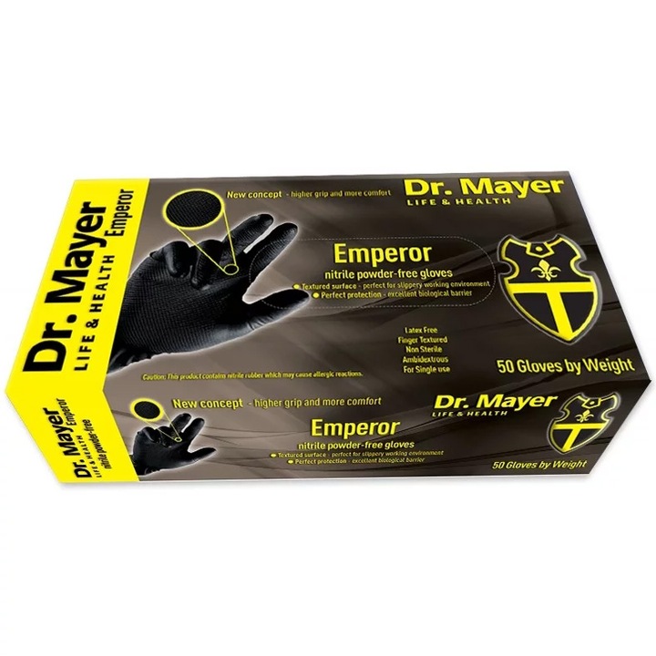 Manusi Dr.Mayer Emperor Negre DRM78 7.7G, 50 Buc., Marime L