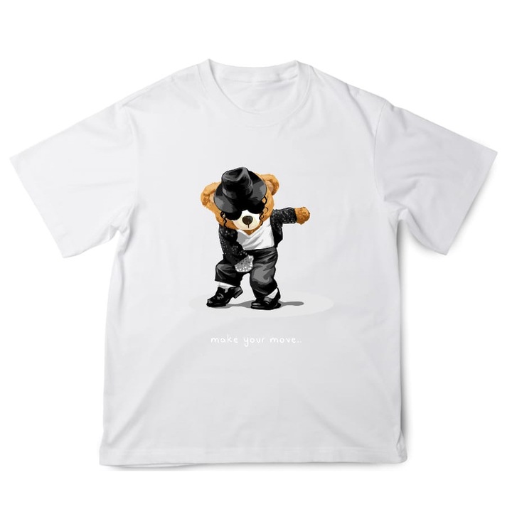 Póló Bear Michel Jackson Méret, fehér, L INTL