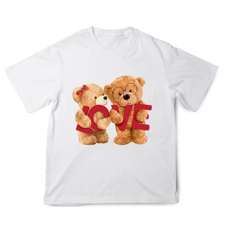 Bear Love póló, fehér, L INTL