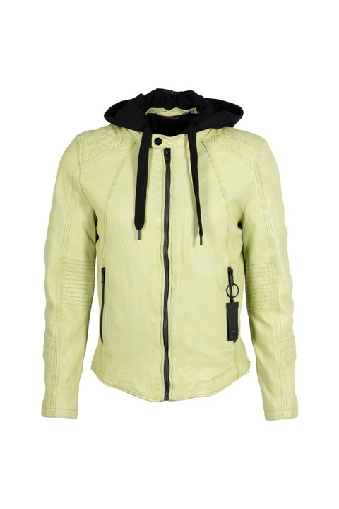Férfi bőrkabát 2.0, Mauritius Lime Green 2MJilas, Zöld