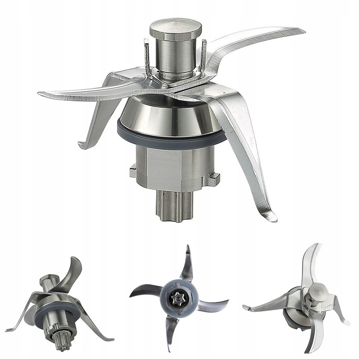 Lama de schimb din inox pentru robotul de bucatarie Thermomix TM21, 4 cutite, 105x69mm, argintie, set