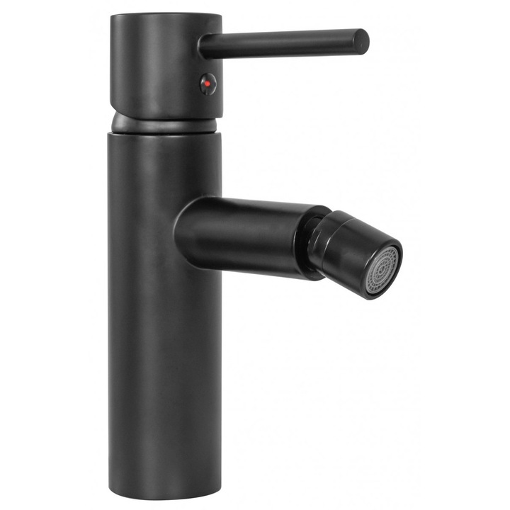 Bidé csaptelep, Rea, Tess fekete, fekete, magasság 18,5 cm, kerámia fej, hatótávolság 9 cm, csatlakozás 3/8 hüvelyk, levegőztető, vízmegtakarítás akár 75%