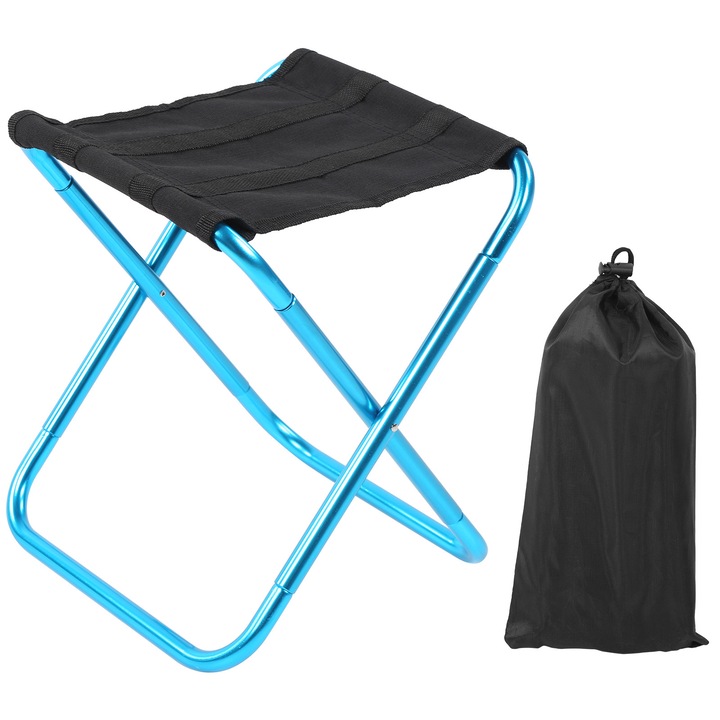 Scaun pliabil mini, Enforose, aluminiu, 22x23x26cm, 80kg, pentru camping, pescuit, picnic