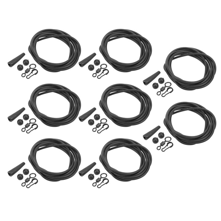 Set accesorii pescuit crap, Enforose, 8 bucati, silicon, ABS, negru