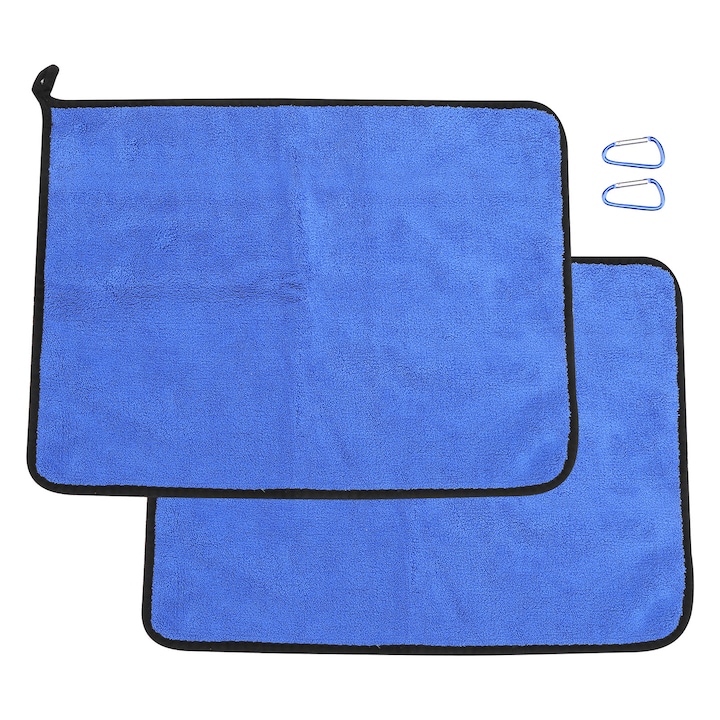 Prosoape de pescuit Enforose, set 2 buc, bumbac, absorbtie mare, 40x30cm, gri-albastru