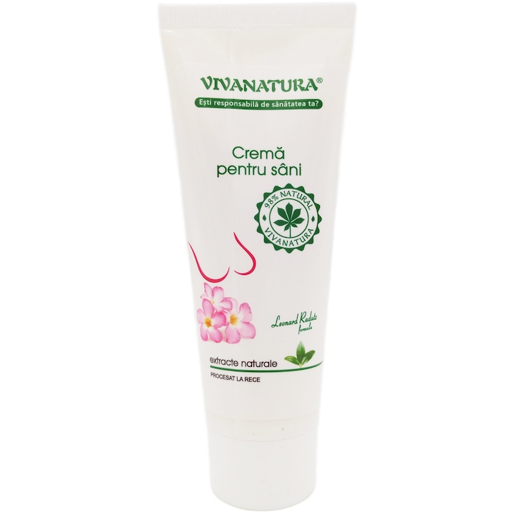Természetes krém a mell tonizására és megnagyobbítására "Leonard Radutz Formula" parabének nélkül, VivaNatura, 75ml, Genna Laboratories