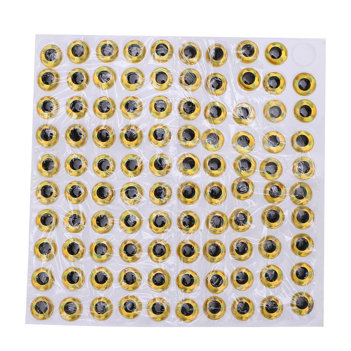 3D Hal szem matrica, Enforose, 100 darabos készlet, 7mm, ezüst, arany