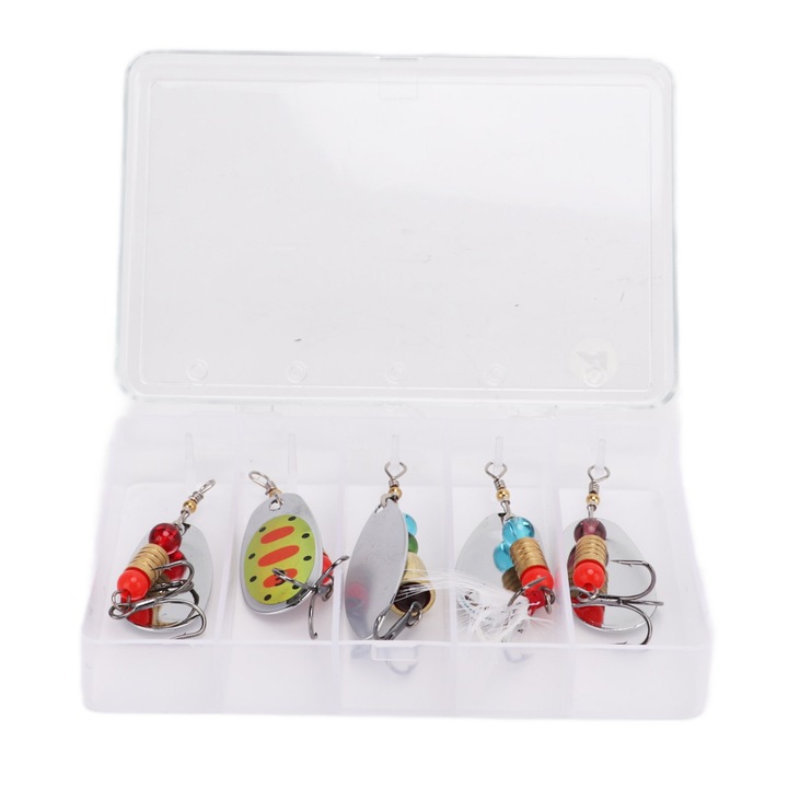 Enforose 5 db-os horgászkanál készlet, rozsdamentes acél, 6cm, 6.5cm, hordozható