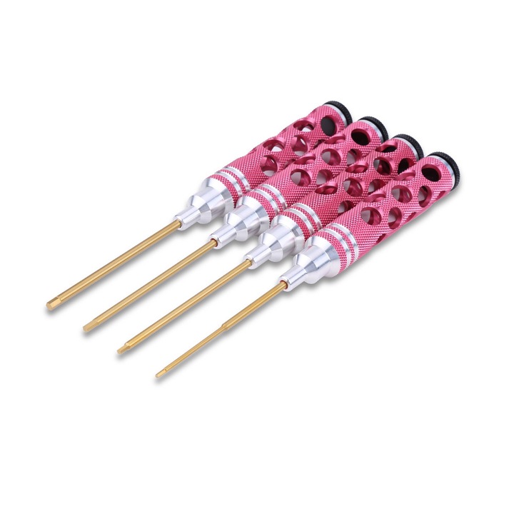 Enforose imbusz csavarhúzó készlet, 4 db, 1.5x17.5cm, 2.0x17.5cm, 2.5x17.5cm, 3.0x17.5cm, piros