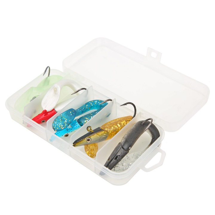 Enforose horgászcsali készlet, 5 db, 11.5cm, PVC, tárolódoboz
