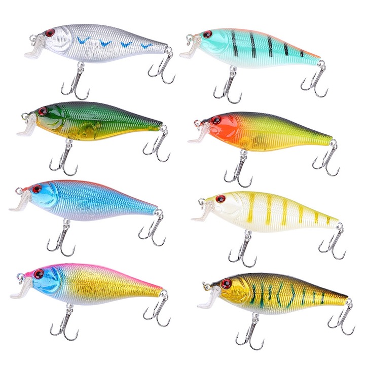 Horgászcsali, Enforose, 8 darabos készlet, bionikus design, 10cm, műanyag