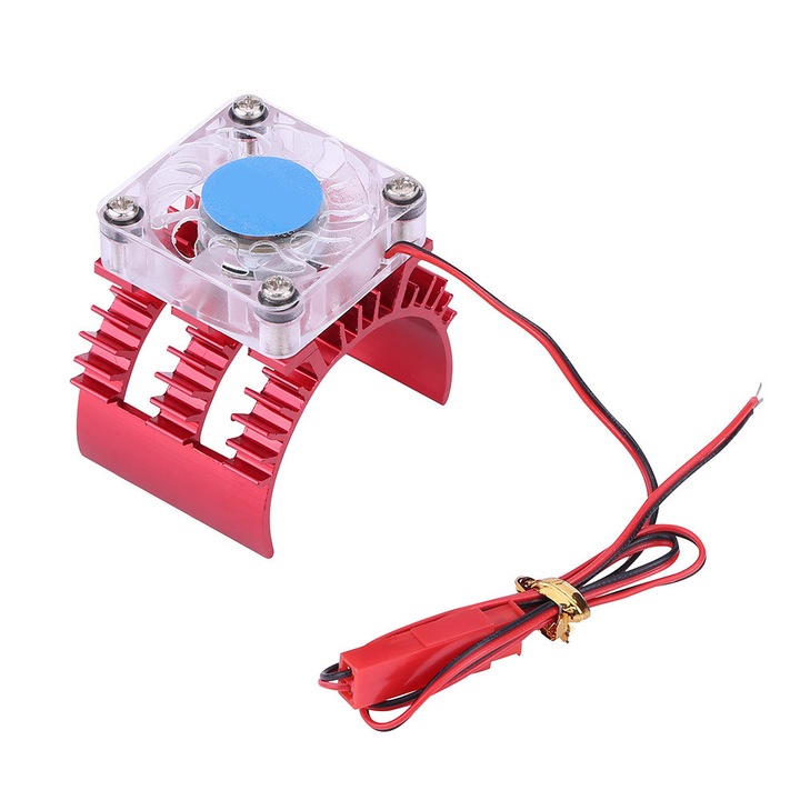 Radiator de caldura cu racire pentru masina RC cu ventilator pentru motor 540 cu telecomanda 1: 8/1: 10 (rosu)