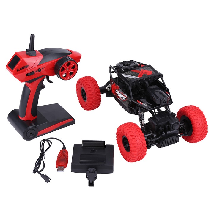 Masinuta RC Enforose cu camera 480P, 2.4GHz, rosie, 27x17x12cm, set complet