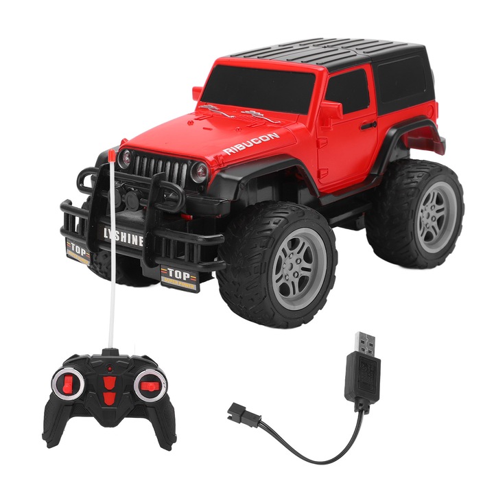 Masinuta RC Enforose 1/18, 4CH, cu lumini LED, roti antiderapante, pentru copii peste 8 ani, set complet