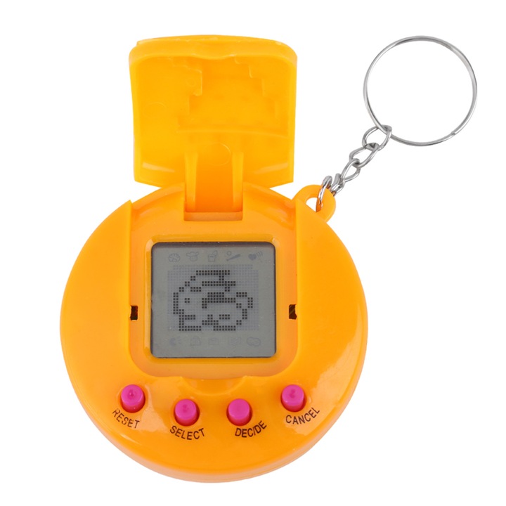 Електронни играчки за деца Виртуална кибер дигитална домашна ретро ръчна игрална машина (жълта)