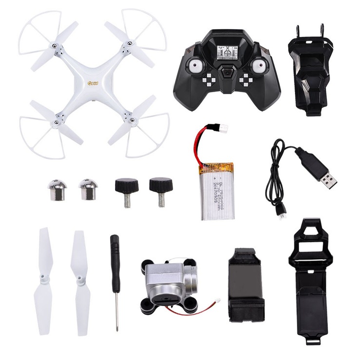 1 бр. Нова играчка дрон с Wi-Fi квадрокоптер, връщане без глава с един ключ с HD 0,3 MP камера, бял