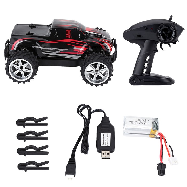 Masinuta RC Enforose 1:16, 2.4GHz, 20km/h, rosie, set complet