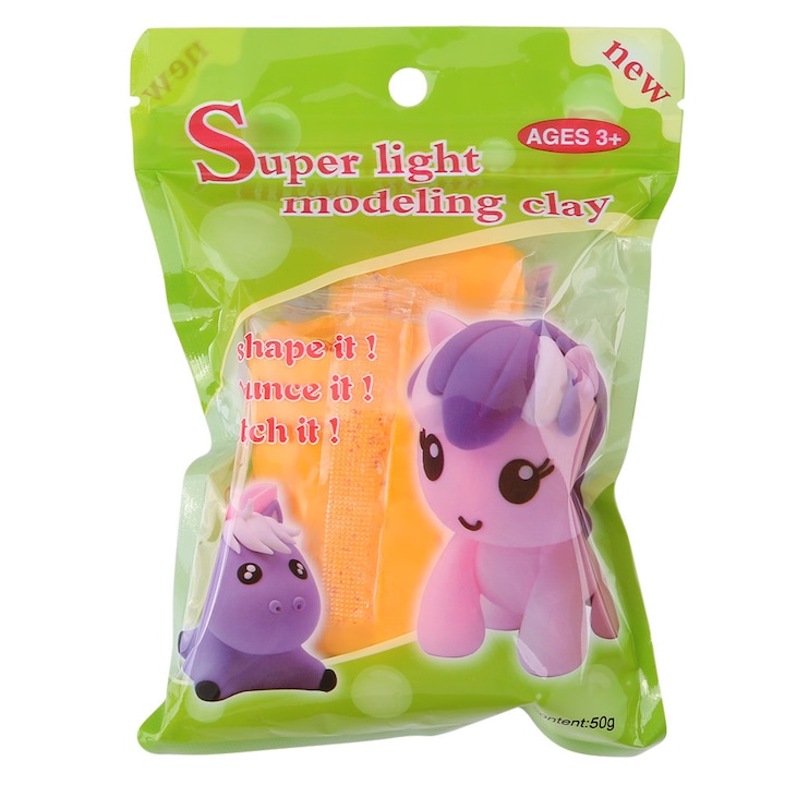 Цветен пластилин Enforose, комплект 50гр, зелен, син, жълт, кафяв