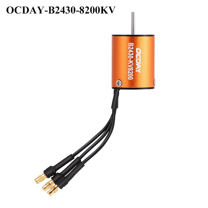 Безчетков мотор Enforose 8200KV, 4 полюса, 24мм x 43мм, 3.5мм порт за свързване, за RC лодка и кола