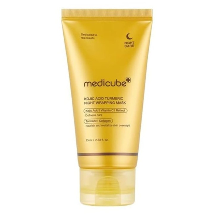 Маска за лице, Kojic Acid Turmeric Night Wrapping Mask, medicube, 75 мл