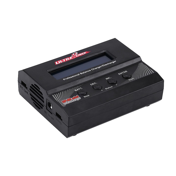 Incarcator echilibrat RC 60W 2-6S, Enforose, pentru baterii LiPo, LiFe, NiMH, NiCd, negru, dimensiuni 10x8x3cm