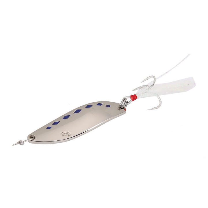 Momeala de pescuit Enforose, argintie 10g, 5.5cm, set cu carlig de inalta rezistenta