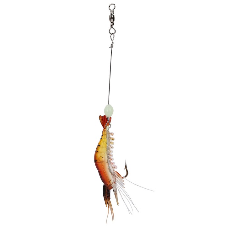 Bionikus horgászcsali, Enforose, garnéla alakú, világító, piros, 9cm, 1 darabos készlet