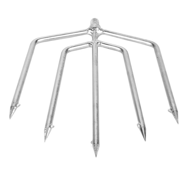 Sulita de pescuit din otel inoxidabil cu 5 dinti, furca de pescuit, Enforose