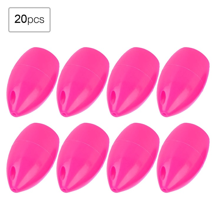 Set 20 plutitoare de pescuit Enforose, violet, 2.7x1.3cm/3x1.5cm