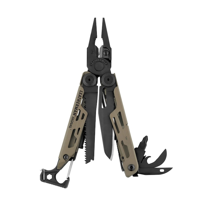 Cleste multifunctional Leatherman Signal, 19 functii, teaca nylon neagra