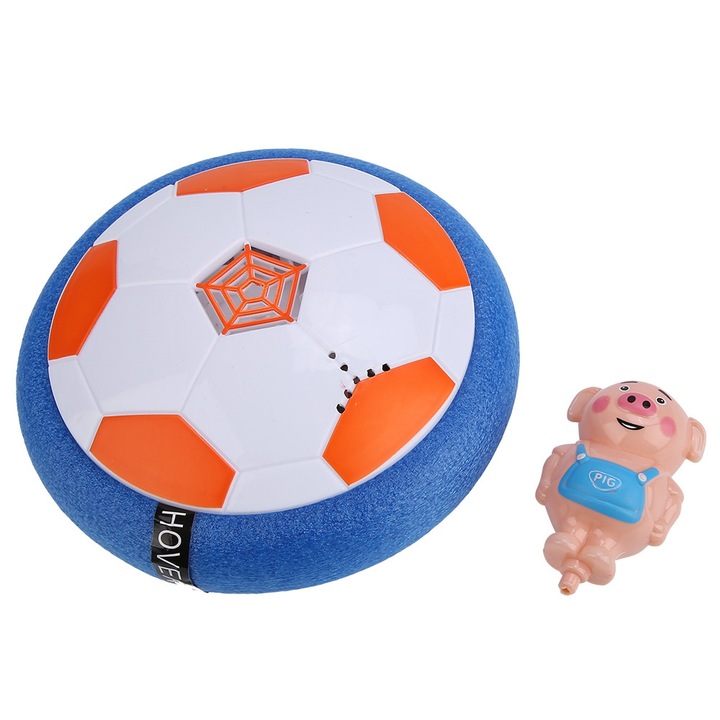 Плаваща футболна топка с въздушна възглавница, Enforose, цветни LED светлини, музика, 18x18x14см