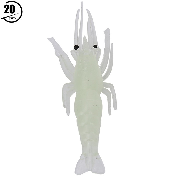 Műcsali horgászathoz, Enforose, 20 db. Univerzális garnéla horgászcsali, édesvíz, tengervíz (világító)