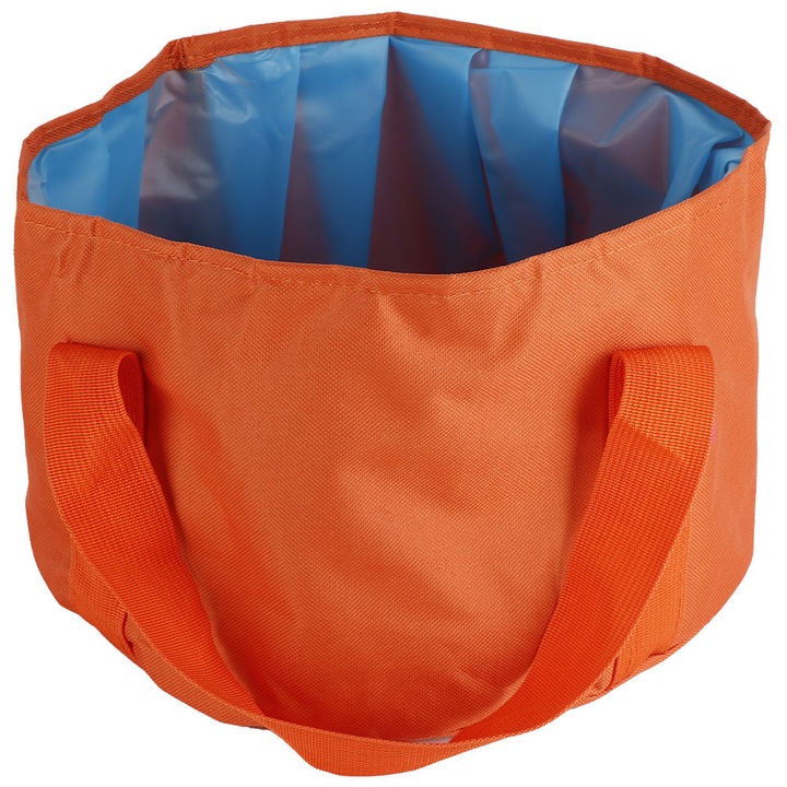 Galeata pliabila portabila 12,5L, Enforose, material Oxford, interior PEVA, portocalie, camping