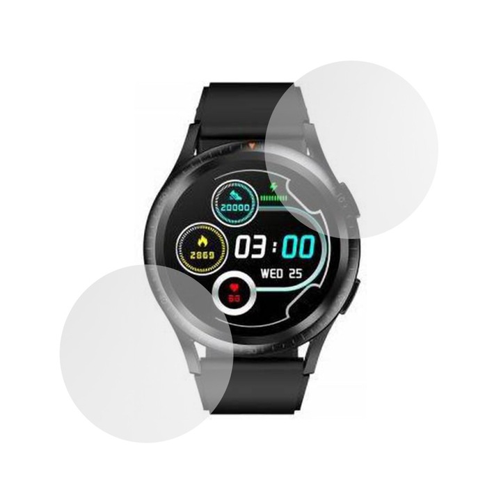 Set 2 x Folie compatibila cu itel Smartwatch 1GS, Mata InvisiFlex, Anti-Reflexii, Anti-Stralucire, Protectie ideala, Atingere fina, Proprietati regenerabile, Acoperire oleofoba, Tehnologie ULTRA HD