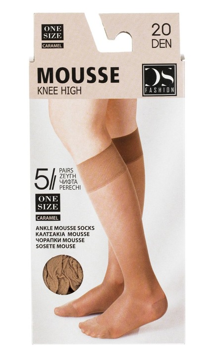 3/4 чорапи Mousse Caramel 20 Den за жени Един размер - 5 чифта