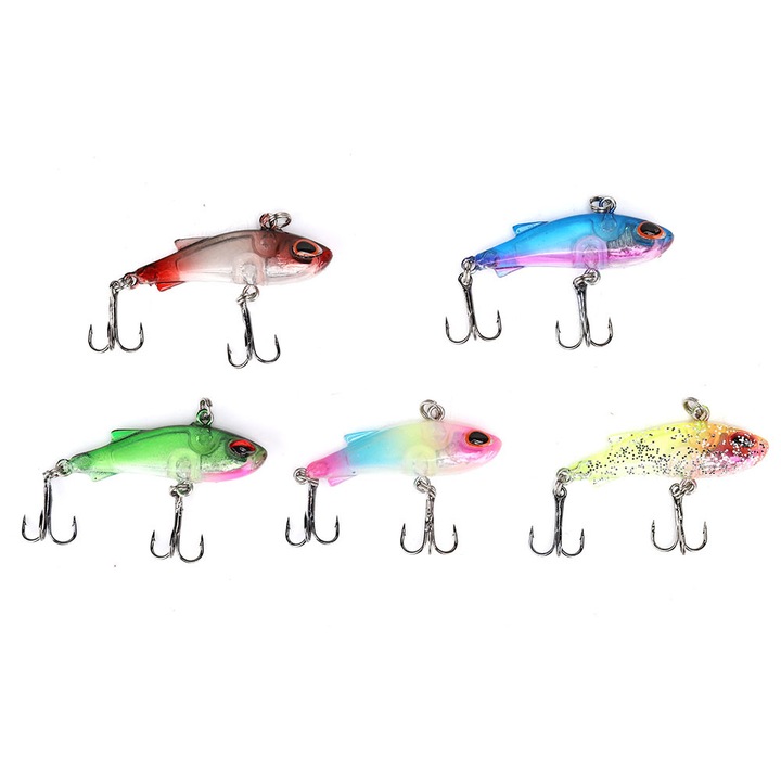 5 db Enforose műcsali készlet, 4,5 cm, lassan süllyedő, 3D design, többszínű