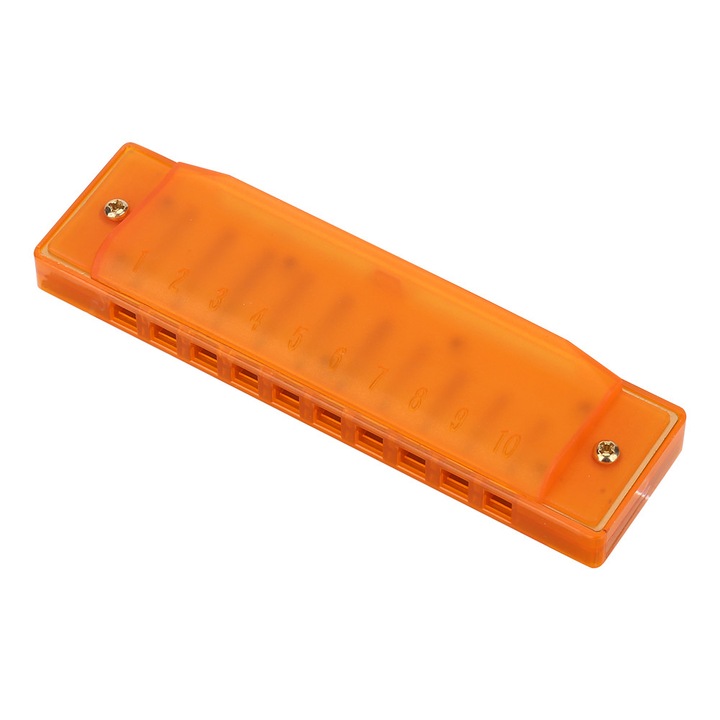 Harmonica 10 guri, Enforose, plastic, multicolor, 10x2.5cm, cu husa