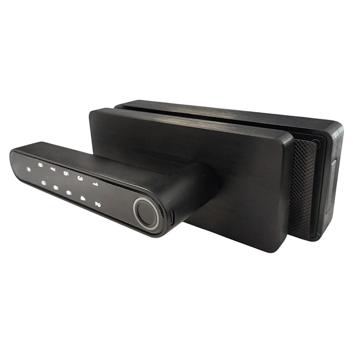 Incuietoare SMART magnetica pentru usa de sticla cu toc (maner amprenta), MAG/S01 B, negru