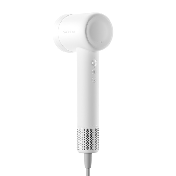 Сешоар COSHARE HD20, ShineRing, отрицателни йони, 110 000 RPM, 1300 W, термоконтрол, бял