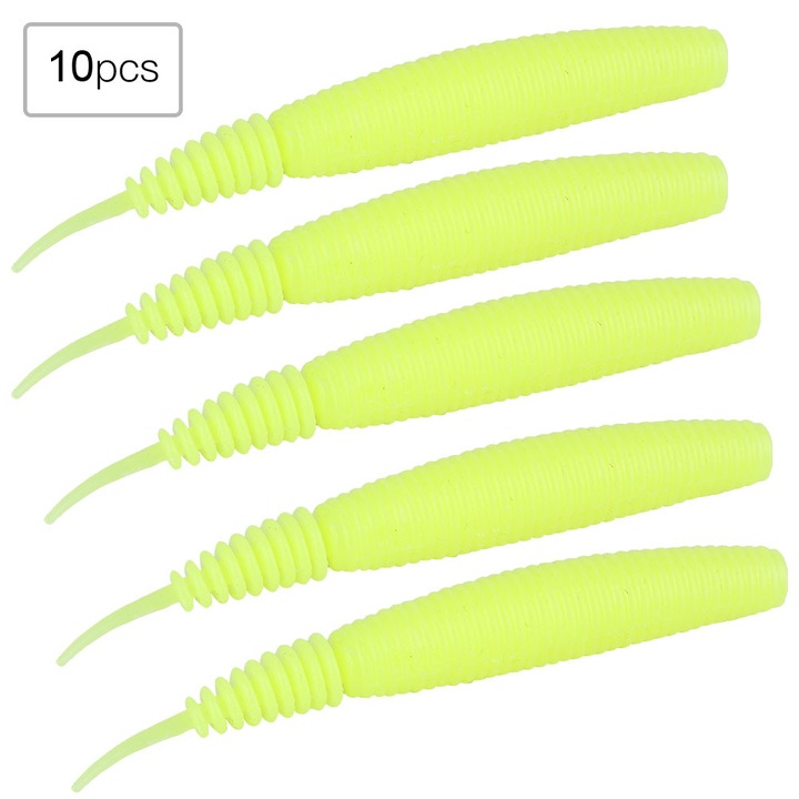 10 darabos Enforose műcsali készlet, PVC, sárga, 10 cm