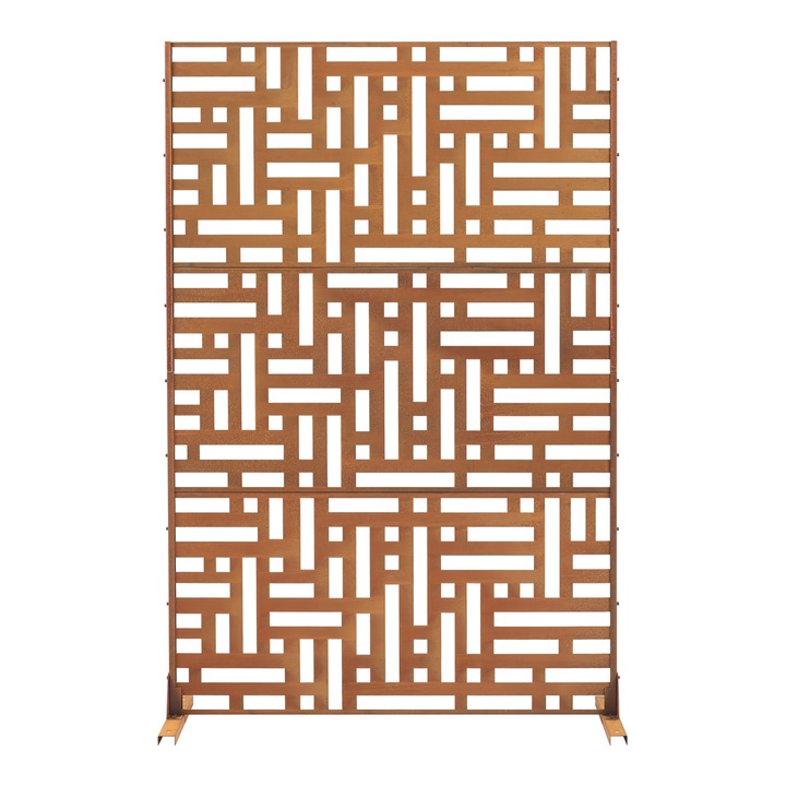 Perete despartitor, casa.pro, PXHA-0007 Bernalda, 180 x 120 x 40 cm, otel, maro ruginiu