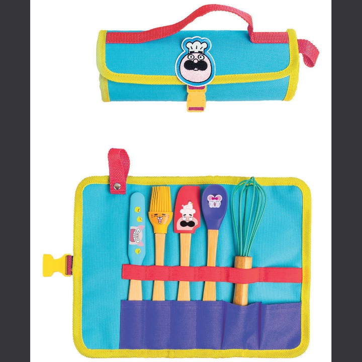 Set de Mini-Ustensile de bucatarie pentru Copii, cu husa, Chefclub kids